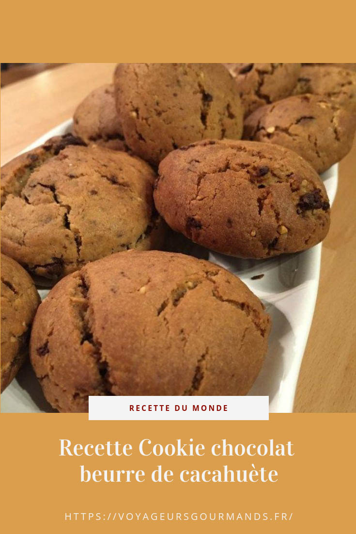 Recette Cookie chocolat beurre de cacahuète