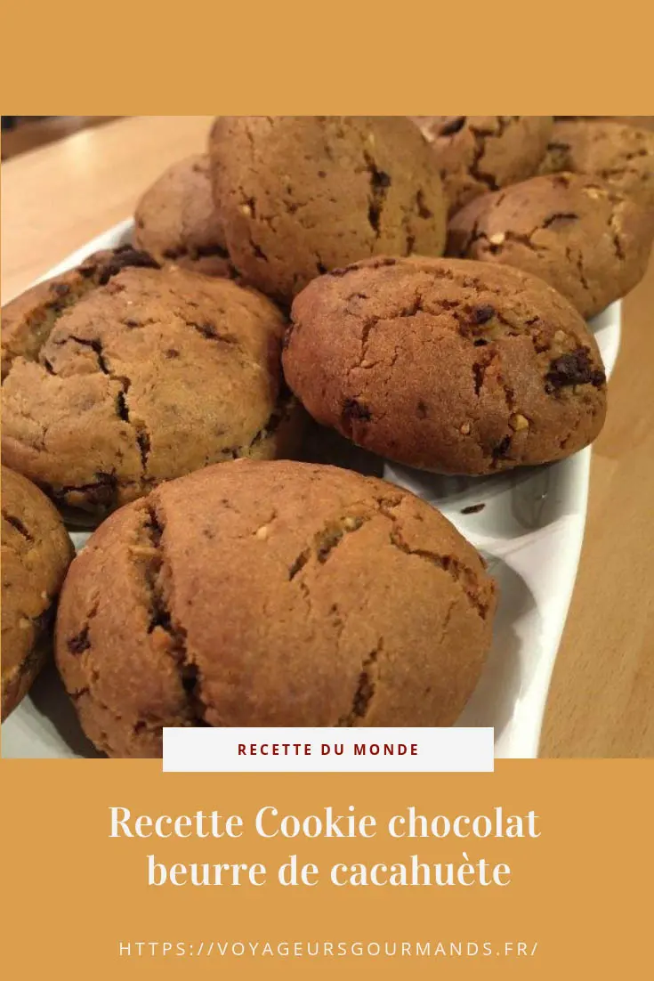 Recette Cookie chocolat beurre de cacahuète