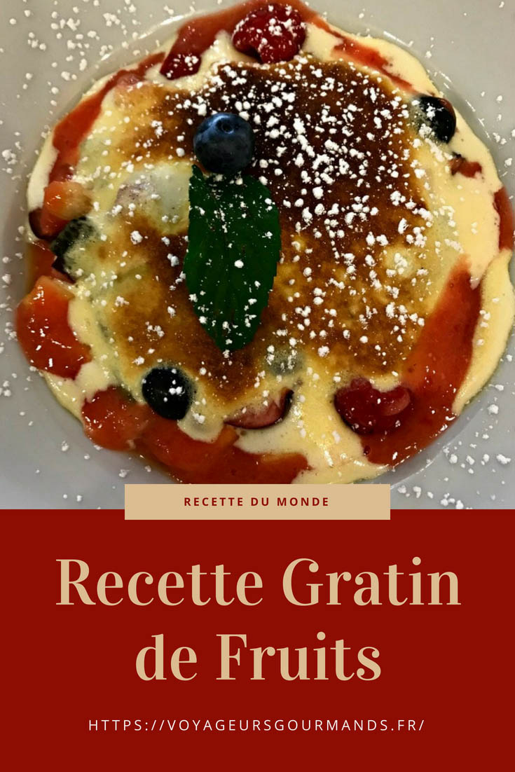 Recette gratin de fruits