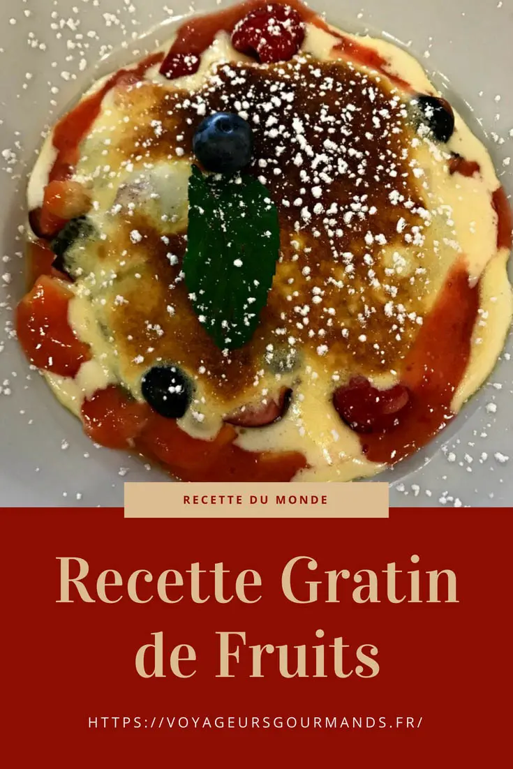 Recette gratin de fruits