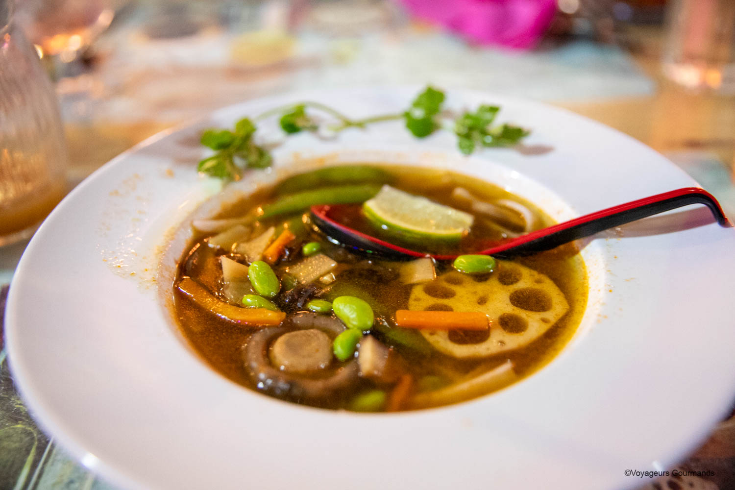 Soupe thaï au restaurant Paradise Kafé à Deshaies